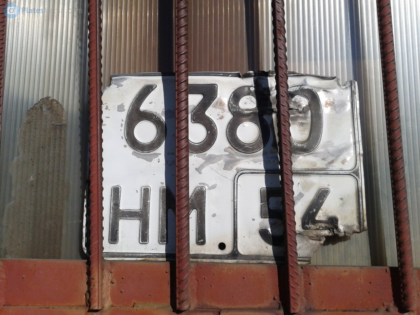 6380 нм 54, License plate without vehicle 