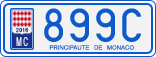 License plate of Monaco, Cars