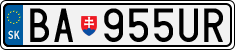 License plate of Slovakia, Cars