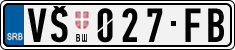 License plate of Serbia, Cars