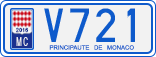 License plate of Monaco, Cars