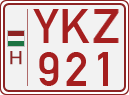 license plates of Hungary, Slow vehicles (red) (1990)