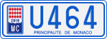 License plate of Monaco, Cars