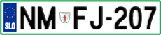 License plate of Slovenia, Cars