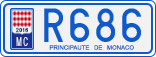 License plate of Monaco, Cars
