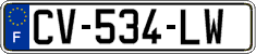 French license plate, SIV (ordinary)