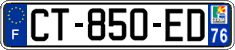 French license plate, SIV (ordinary)