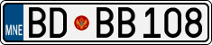 License plate of Montenegro, Cars