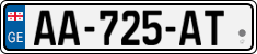 License plate of Georgia, Cars (2014)
