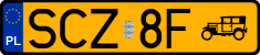 License plates of Poland, Oldtimers