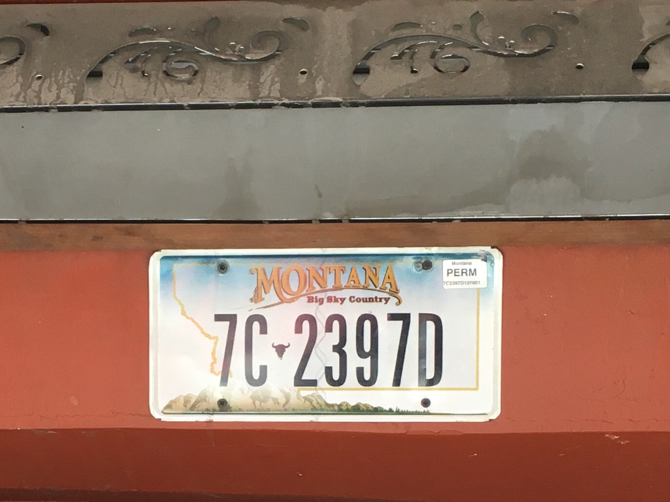 7C-2397D, License plate without vehicle 
