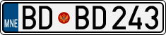 License plate of Montenegro, Cars