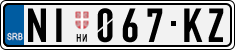 License plate of Serbia, Cars