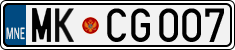 License plate of Montenegro, Cars