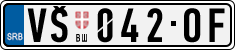 License plate of Serbia, Cars
