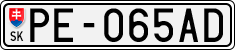 License plate of Slovakia, Cars