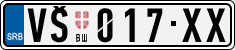 License plate of Serbia, Cars