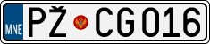 License plate of Montenegro, Cars
