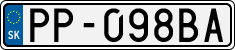 License plate of Slovakia, Cars