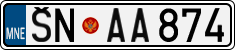 License plate of Montenegro, Cars