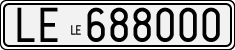 License plate of Italy, Cars (1927 year series)