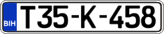License plate of Bosnia and Herzegovina, Regular plates