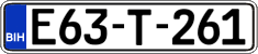 License plate of Bosnia and Herzegovina, Regular plates