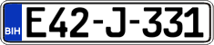 License plate of Bosnia and Herzegovina, Regular plates