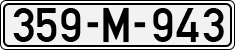 License plate of Bosnia and Herzegovina, 1998 year system