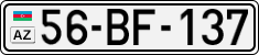 License plate of Azerbaijan, Cars