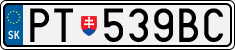 License plate of Slovakia, Cars