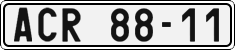 License plate of the Czech Republic, Cars (1960)