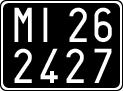 License plate of Italy, Cars (1927 year series)