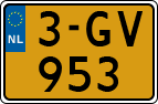 License plate of the Netherlands, Border Traffic (1953-2021 system)
