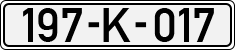 License plate of Bosnia and Herzegovina, 1998 year system