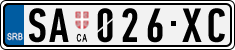 License plate of Serbia, Cars