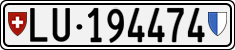 License plate of Switzerland, Cars