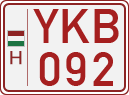 license plates of Hungary, Slow vehicles (red) (1990)