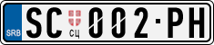 License plate of Serbia, Cars