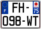 French license plate, SIV (ordinary)