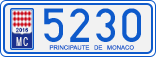 License plate of Monaco, Cars