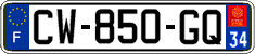 French license plate, SIV (ordinary)