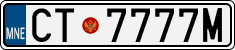 License plate of Montenegro, Vanity Plates