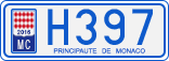 License plate of Monaco, Cars