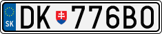 License plate of Slovakia, Cars