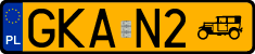 License plates of Poland, Oldtimers