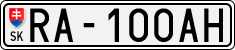 License plate of Slovakia, Cars