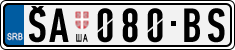 License plate of Serbia, Cars