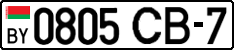 License plate Belarus, Cars (2004)