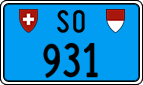License plate of Switzerland, Work and fire vehicles (blue)